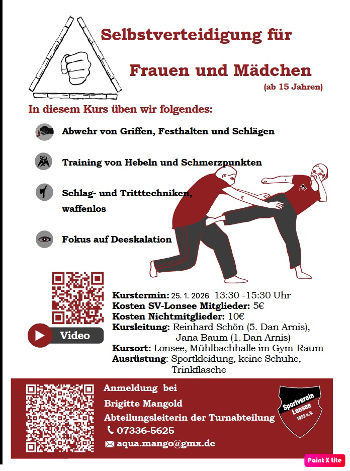 Lehrgang Frauenselbstverteidigung